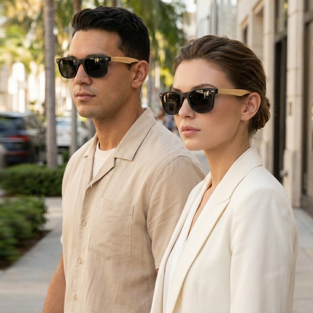 Bambú Wayfare Classic – Negro / Lentes de Sol (UV400)